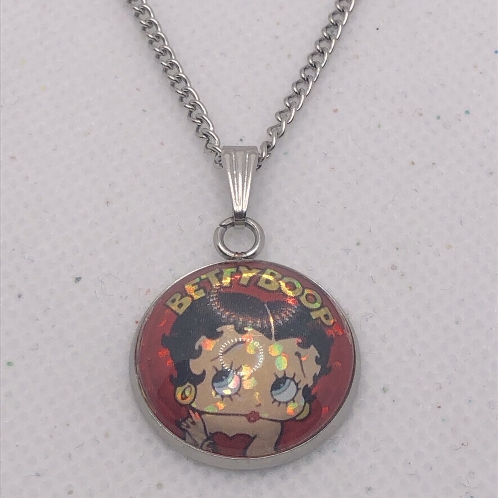 New Drop!!!! Holographic Betty Boop Necklace